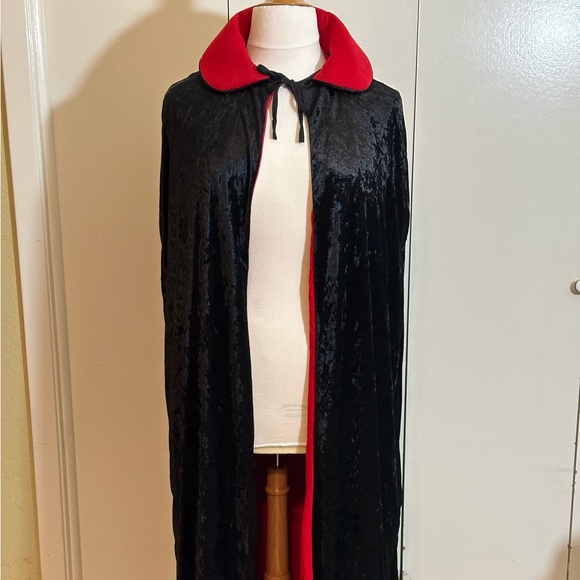 Stand Collar with Hood Reversible Cloak Masquerade Cape Costume Halloween - Picture 1 of 5